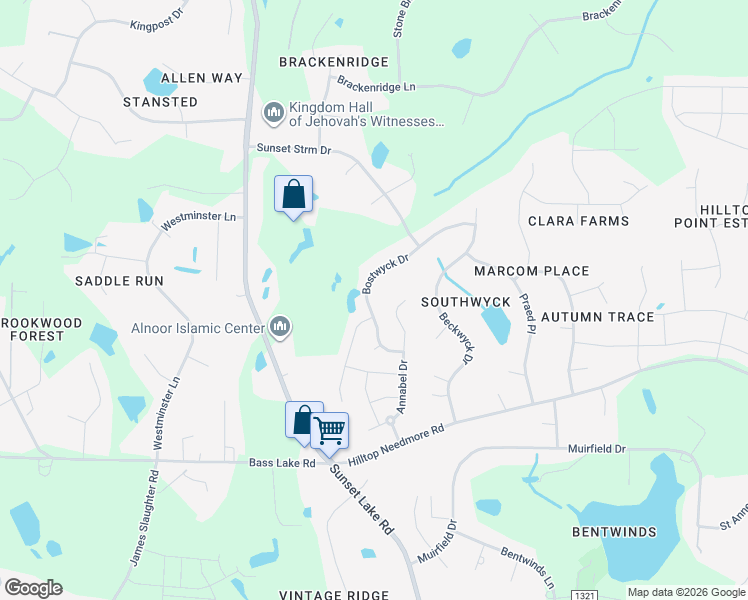 map of restaurants, bars, coffee shops, grocery stores, and more near 3928 Bostwyck Drive in Fuquay-Varina