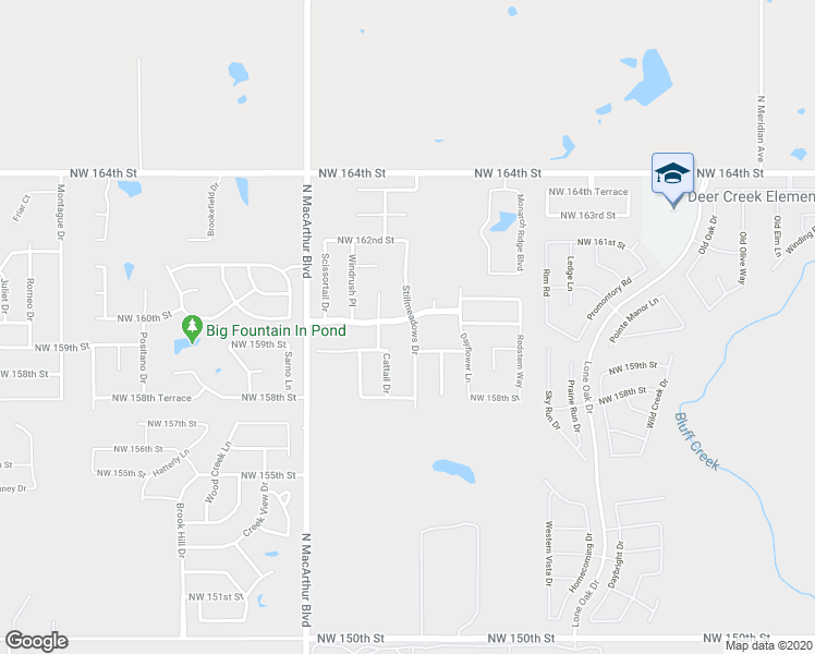 map of restaurants, bars, coffee shops, grocery stores, and more near 5600 Northwest 160th Street in Edmond