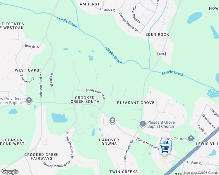 map of restaurants, bars, coffee shops, grocery stores, and more near 4712 Hybrid Court in Fuquay-Varina