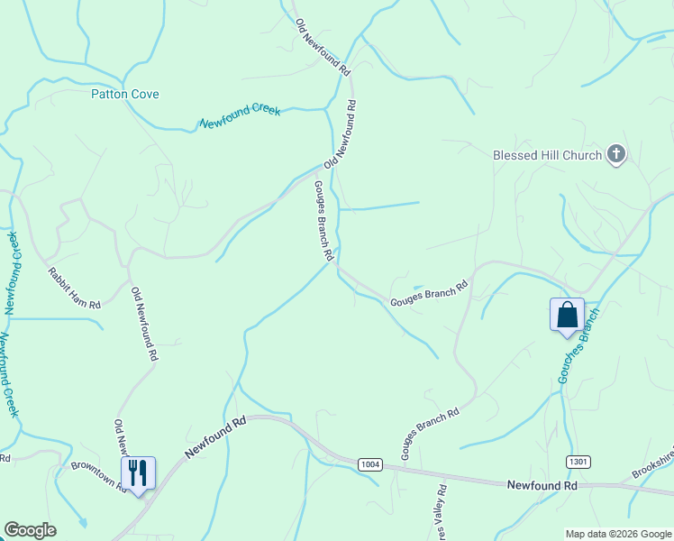 map of restaurants, bars, coffee shops, grocery stores, and more near 1005 Gouges Branch Road in Leicester