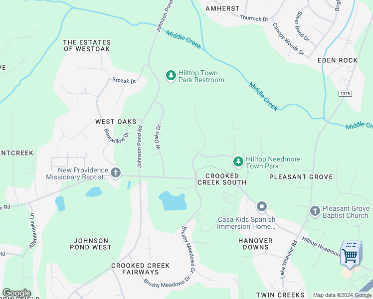 map of restaurants, bars, coffee shops, grocery stores, and more near 4737 Shady Greens Drive in Fuquay Varina