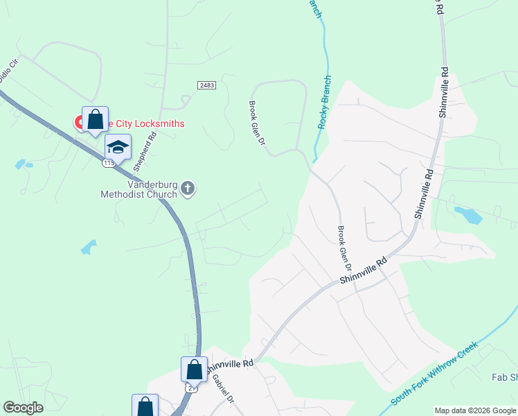 map of restaurants, bars, coffee shops, grocery stores, and more near 147 Rocky Point Court in Mooresville