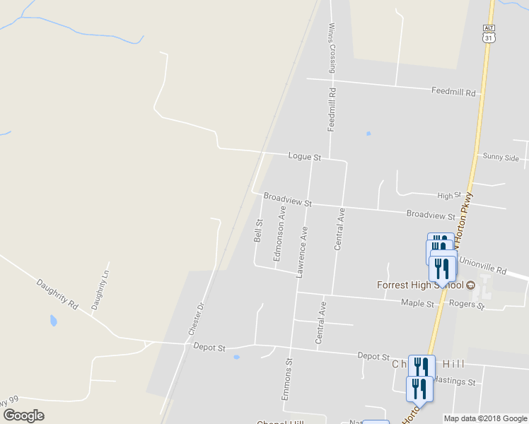 map of restaurants, bars, coffee shops, grocery stores, and more near 410 Bell Street in Chapel Hill