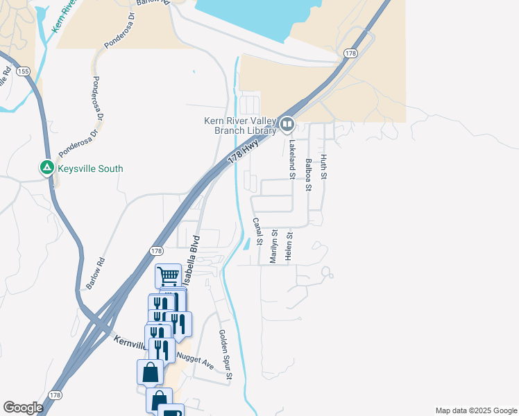 map of restaurants, bars, coffee shops, grocery stores, and more near 2941 Higham Avenue in Lake Isabella
