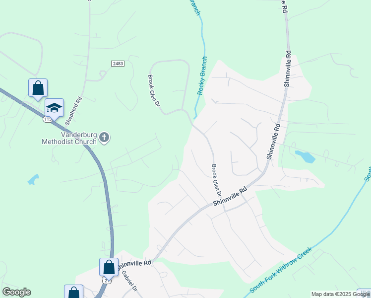 map of restaurants, bars, coffee shops, grocery stores, and more near 147 Rocky Point Court in Mooresville