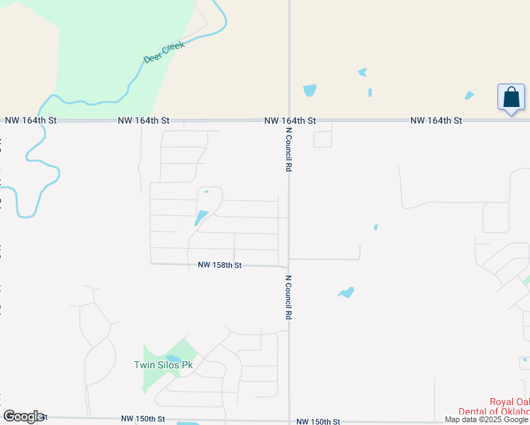map of restaurants, bars, coffee shops, grocery stores, and more near 8017 Northwest 160th Street in Edmond