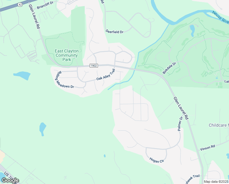 map of restaurants, bars, coffee shops, grocery stores, and more near 56 Heritage Birch Court in Clayton