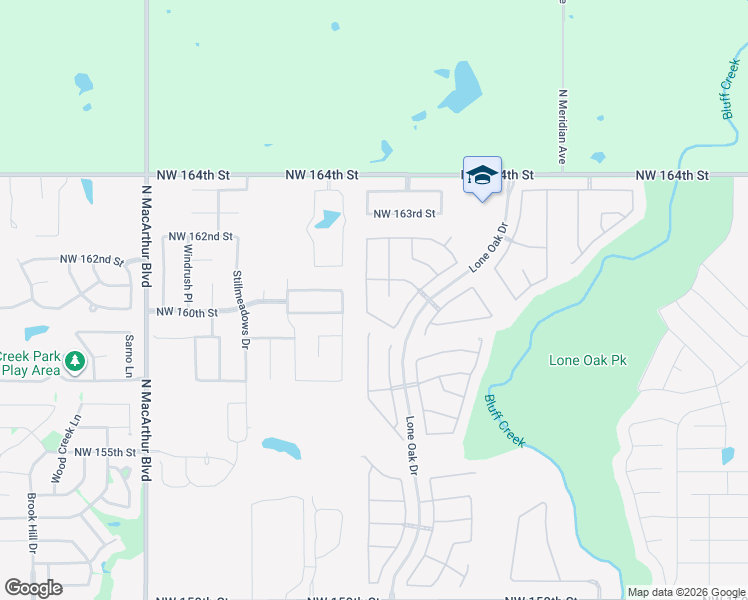 map of restaurants, bars, coffee shops, grocery stores, and more near 16000 Rim Road in Edmond