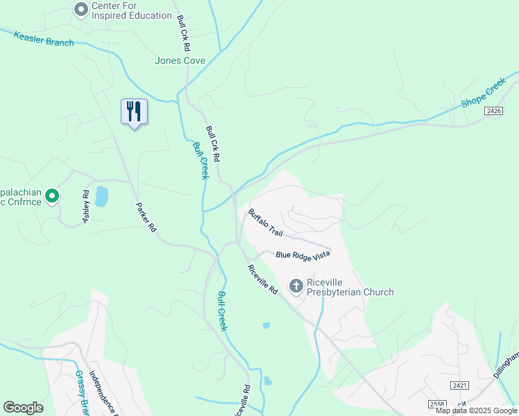 map of restaurants, bars, coffee shops, grocery stores, and more near 100 Deer Run in Asheville