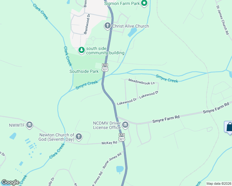 map of restaurants, bars, coffee shops, grocery stores, and more near 2016 US 321 Highway in Newton