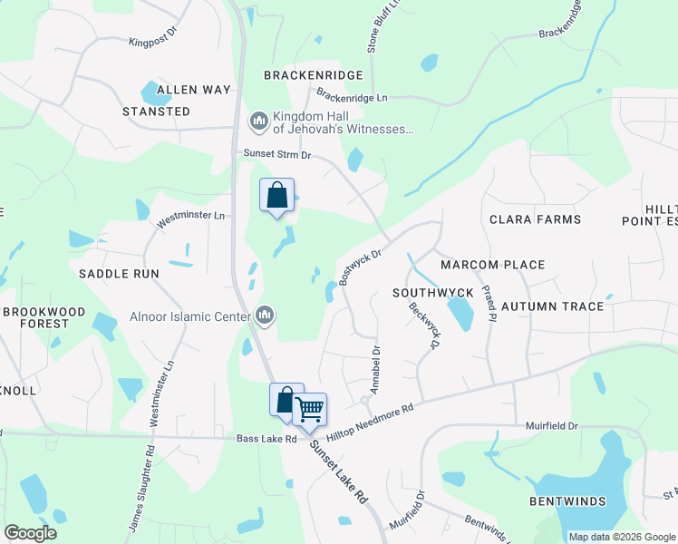 map of restaurants, bars, coffee shops, grocery stores, and more near 3928 Bostwyck Drive in Fuquay-Varina