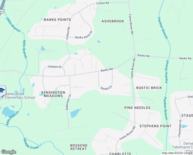 map of restaurants, bars, coffee shops, grocery stores, and more near 5104 Shield Circle in Raleigh