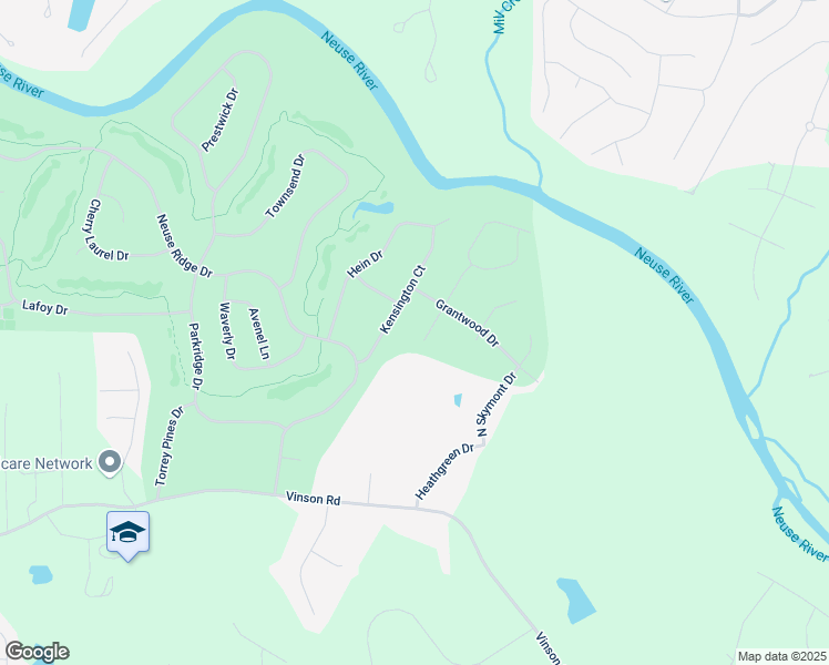 map of restaurants, bars, coffee shops, grocery stores, and more near 212 Middlecrest Way in Clayton