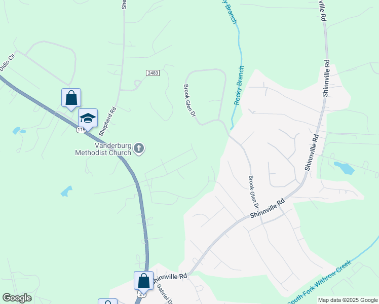 map of restaurants, bars, coffee shops, grocery stores, and more near 147 Rocky Point Court in Mooresville