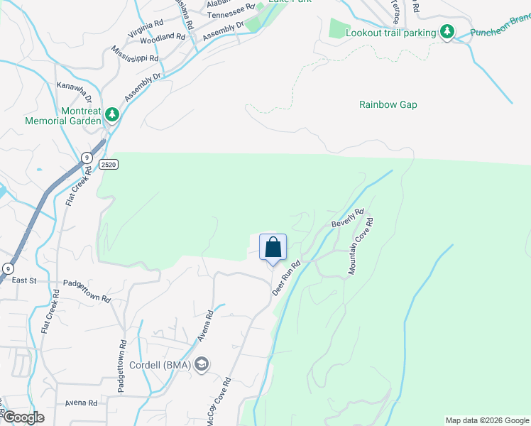 map of restaurants, bars, coffee shops, grocery stores, and more near 99999 Lookout Terrace Road in Black Mountain