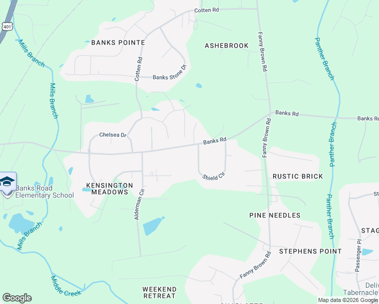 map of restaurants, bars, coffee shops, grocery stores, and more near 5104 Shield Circle in Raleigh