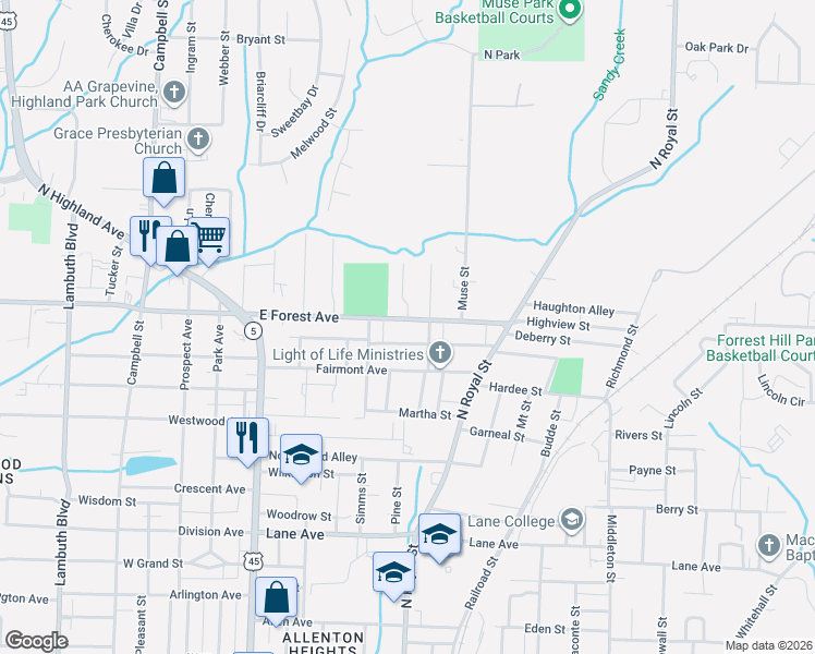 map of restaurants, bars, coffee shops, grocery stores, and more near 348 Greenwood Avenue in Jackson