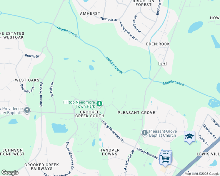 map of restaurants, bars, coffee shops, grocery stores, and more near 5433 Greensflag Lane in Fuquay-Varina