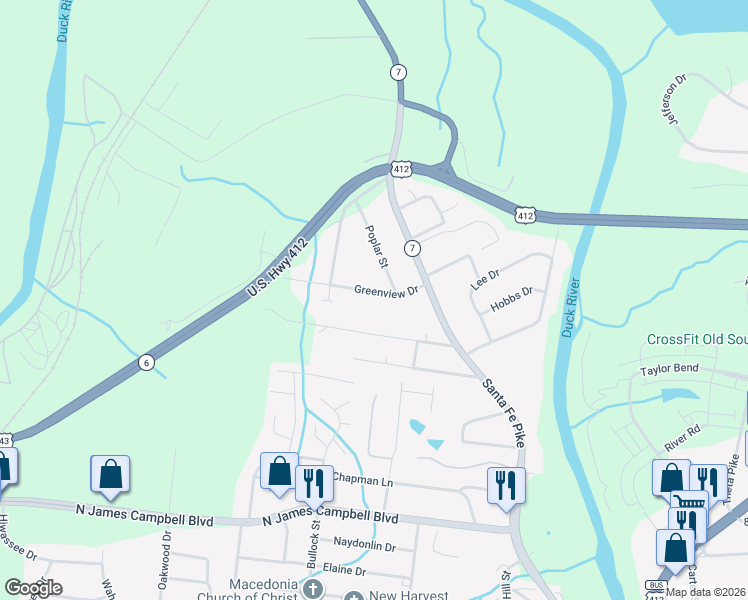 map of restaurants, bars, coffee shops, grocery stores, and more near 135 Sunset Lane in Columbia