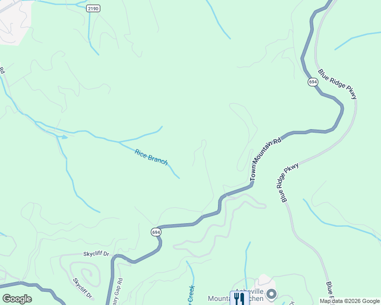 map of restaurants, bars, coffee shops, grocery stores, and more near 122 Big Spring Drive in Asheville