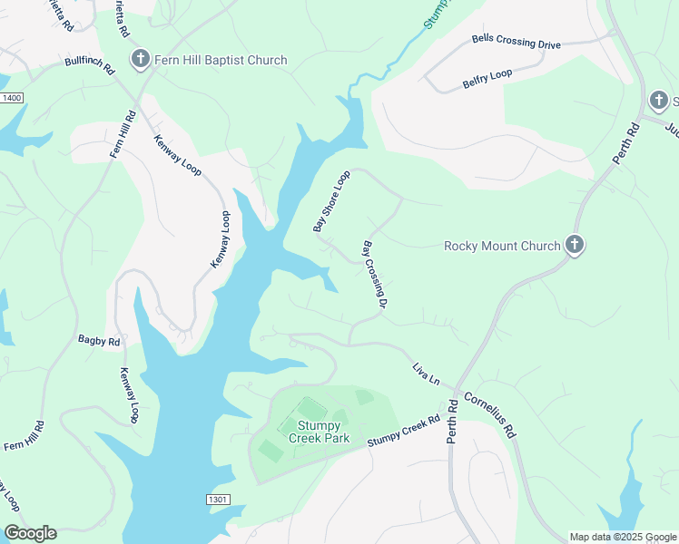 map of restaurants, bars, coffee shops, grocery stores, and more near 115 Bay Shore Loop in Mooresville