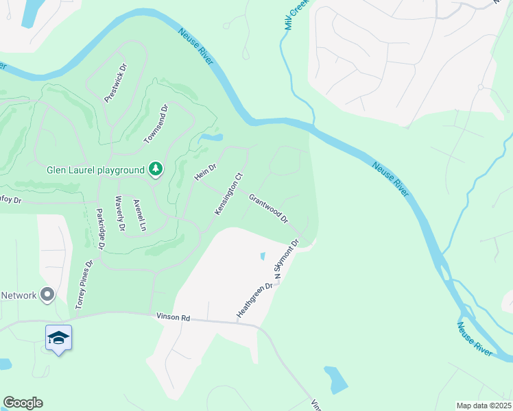 map of restaurants, bars, coffee shops, grocery stores, and more near 135 Middlecrest Way in Clayton