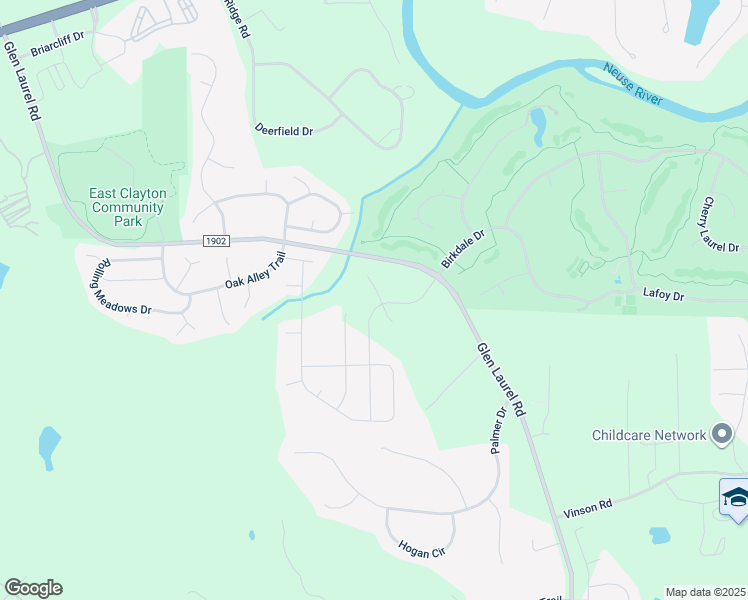 map of restaurants, bars, coffee shops, grocery stores, and more near 182 Lynshire Avenue in Clayton