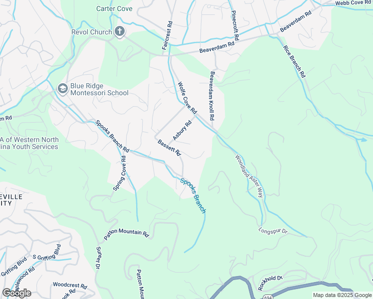 map of restaurants, bars, coffee shops, grocery stores, and more near 15 Beaverdam Knoll Road in Asheville