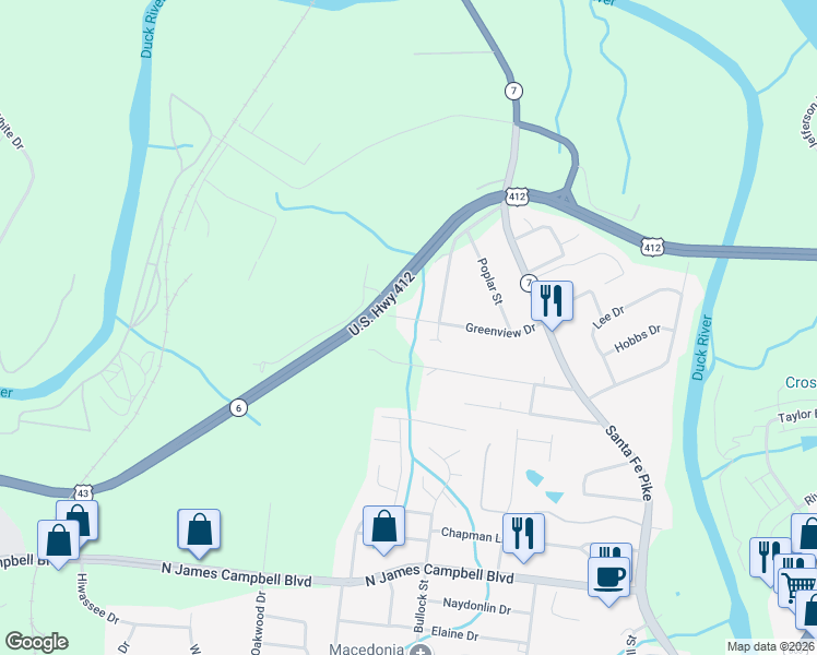 map of restaurants, bars, coffee shops, grocery stores, and more near 303 Greenview Drive in Columbia