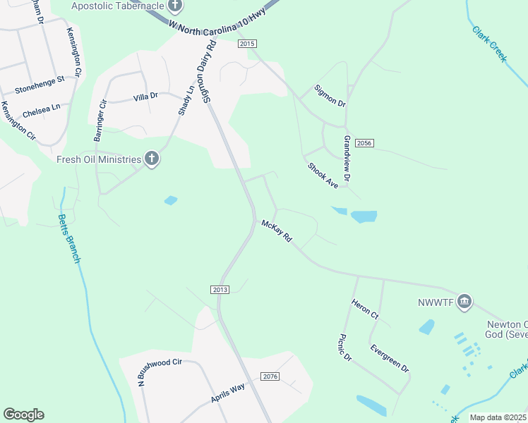 map of restaurants, bars, coffee shops, grocery stores, and more near 1956 Sigmon Dairy Road in Newton