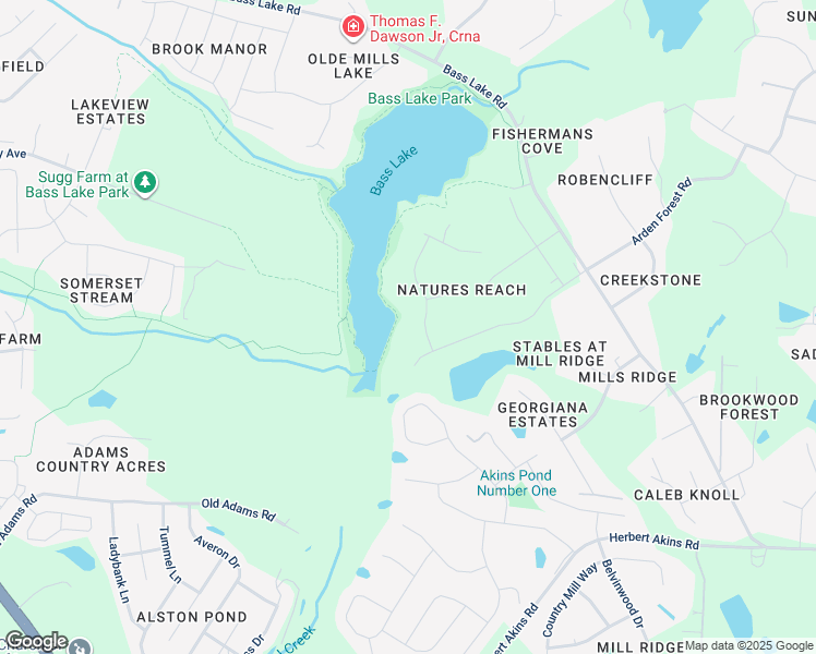 map of restaurants, bars, coffee shops, grocery stores, and more near 6104 Mistyridge Road in Holly Springs