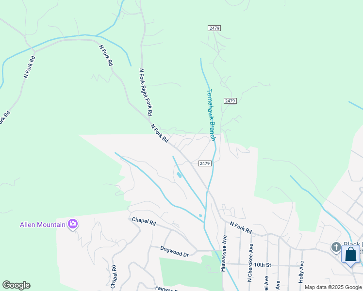 map of restaurants, bars, coffee shops, grocery stores, and more near 360 North Fork Road in Black Mountain