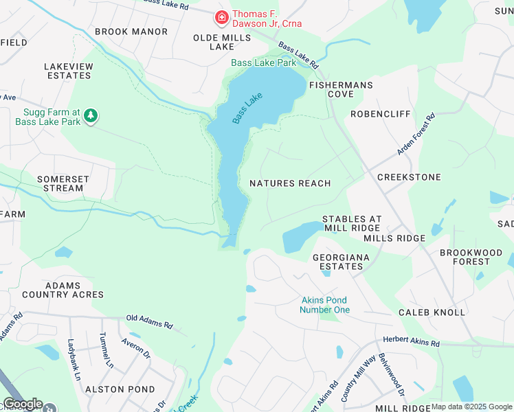 map of restaurants, bars, coffee shops, grocery stores, and more near 6104 Mistyridge Road in Holly Springs
