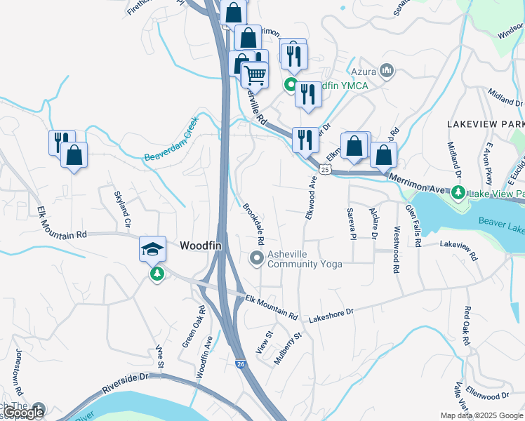 map of restaurants, bars, coffee shops, grocery stores, and more near 78 Pelzer Street in Asheville