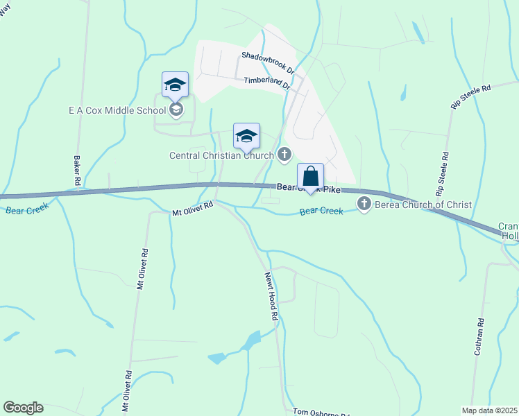 map of restaurants, bars, coffee shops, grocery stores, and more near 700 Bear Creek Pike in Columbia