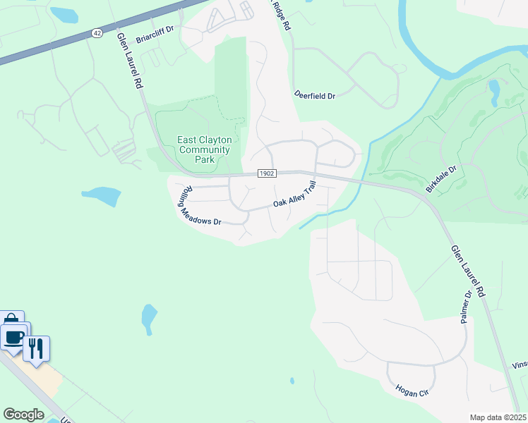 map of restaurants, bars, coffee shops, grocery stores, and more near 14 Hemlock Green Lane in Angier