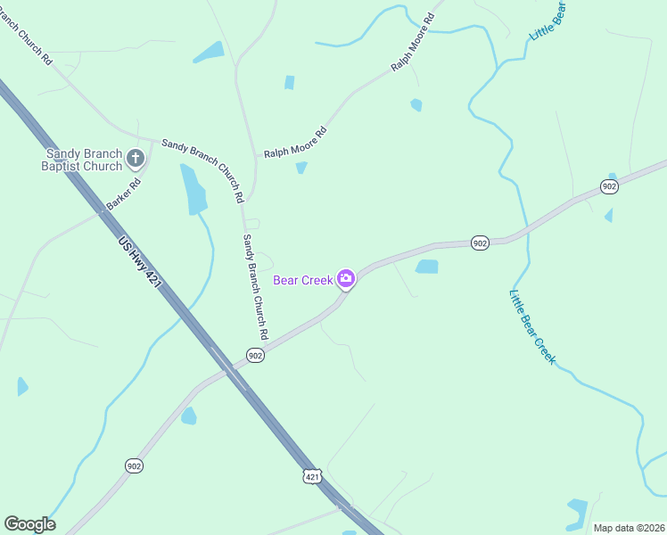 map of restaurants, bars, coffee shops, grocery stores, and more near 12826 North Carolina 902 in Bear Creek