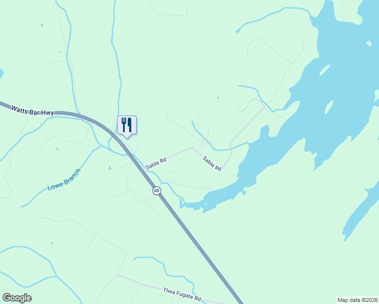map of restaurants, bars, coffee shops, grocery stores, and more near 332 Sable Road in Spring City
