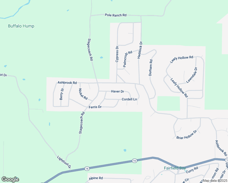 map of restaurants, bars, coffee shops, grocery stores, and more near Haver Drive in Fairfield Bay