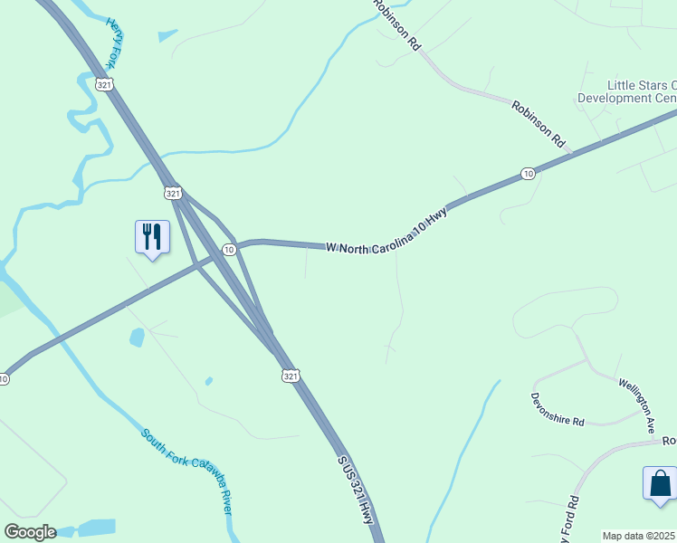 map of restaurants, bars, coffee shops, grocery stores, and more near 3145 West North Carolina 10 Highway in Newton