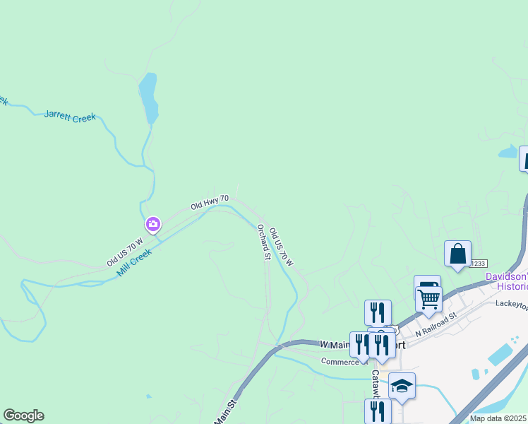 map of restaurants, bars, coffee shops, grocery stores, and more near 500 State Road 1400 in Old Fort