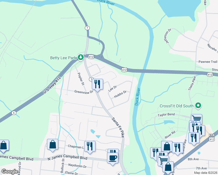 map of restaurants, bars, coffee shops, grocery stores, and more near 211 Lee Drive in Columbia