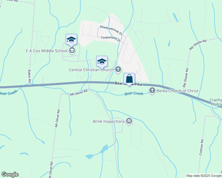 map of restaurants, bars, coffee shops, grocery stores, and more near 700 Bear Creek Pike in Columbia