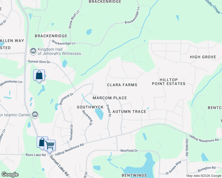 map of restaurants, bars, coffee shops, grocery stores, and more near 5249 Linwick Drive in Fuquay-Varina