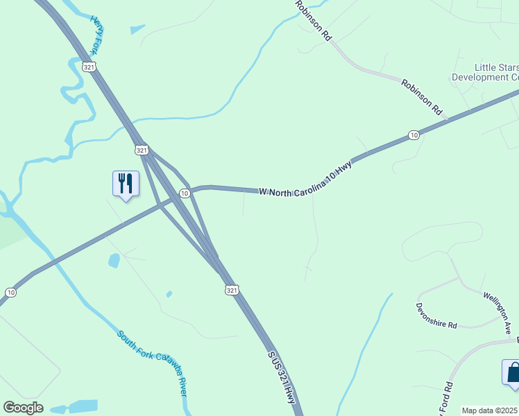 map of restaurants, bars, coffee shops, grocery stores, and more near 3145 West North Carolina 10 Highway in Newton