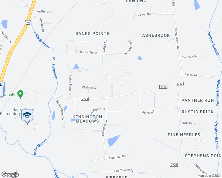 map of restaurants, bars, coffee shops, grocery stores, and more near 3232 Banks Road in Raleigh