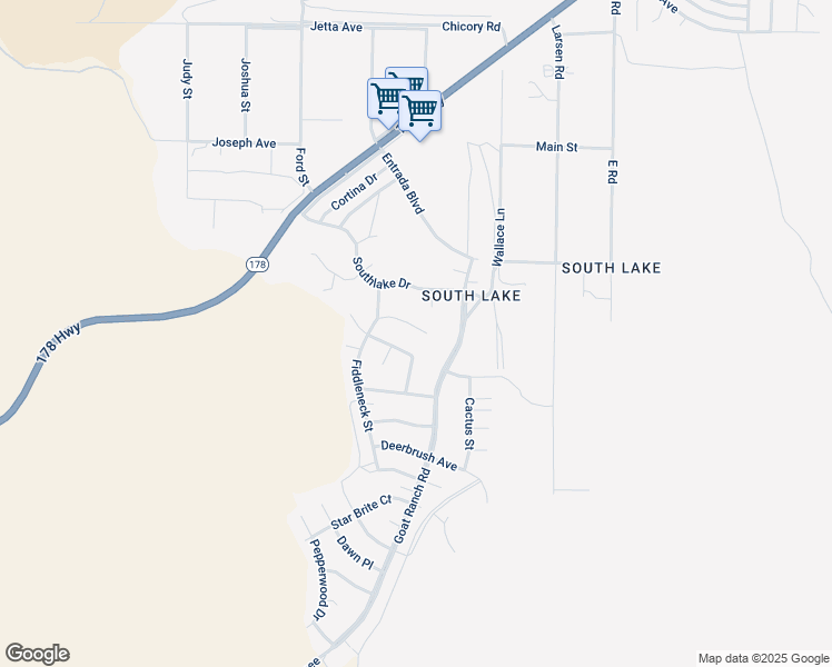 map of restaurants, bars, coffee shops, grocery stores, and more near 8520 Sugar Pine Court in Lake Isabella