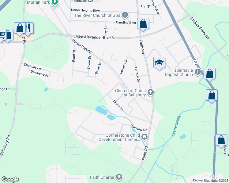 map of restaurants, bars, coffee shops, grocery stores, and more near 1224 Beachnut Lane in Salisbury