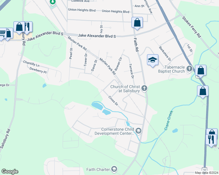 map of restaurants, bars, coffee shops, grocery stores, and more near 1224 Beachnut Lane in Salisbury