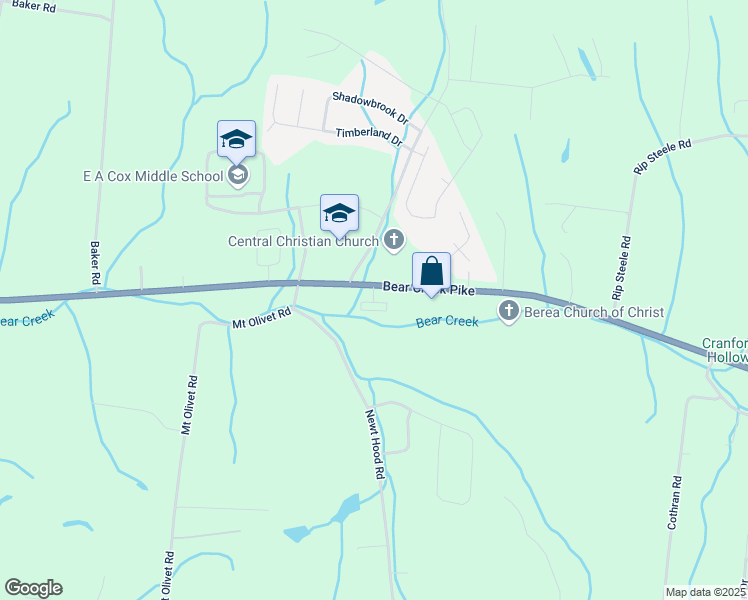 map of restaurants, bars, coffee shops, grocery stores, and more near 700 Bear Creek Pike in Columbia